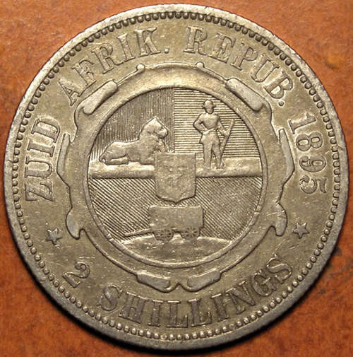 ZAR: 1895 Kruger Silver 2 Shillings