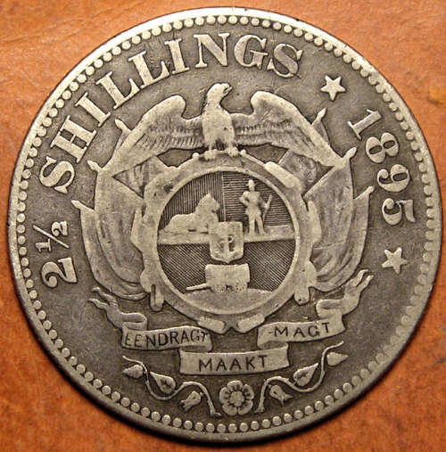 ZAR: 1895 Kruger Silver 2½ Shillings