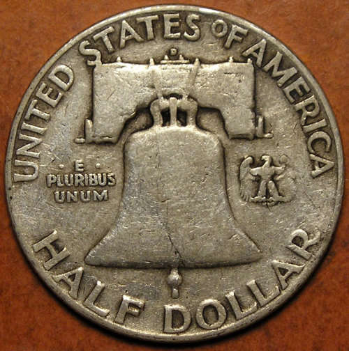 United States: 1952-D Franklin/Liberty Bell Silver Half Dollar