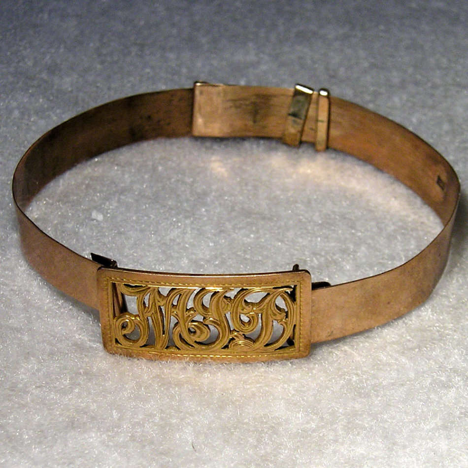 9ct Gold Bracelet with Initials Plate * 0.11 Troy Oz *