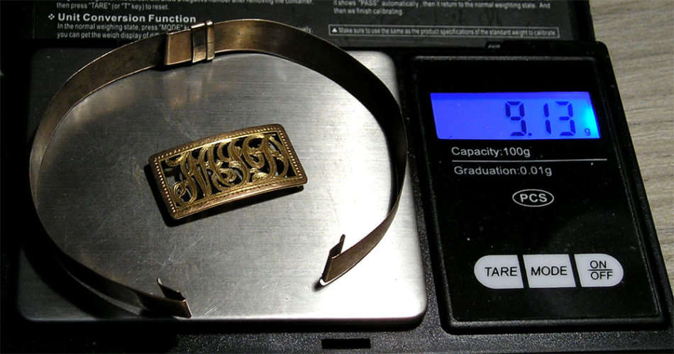 9ct Gold Bracelet with Initials Plate * 0.11 Troy Oz *