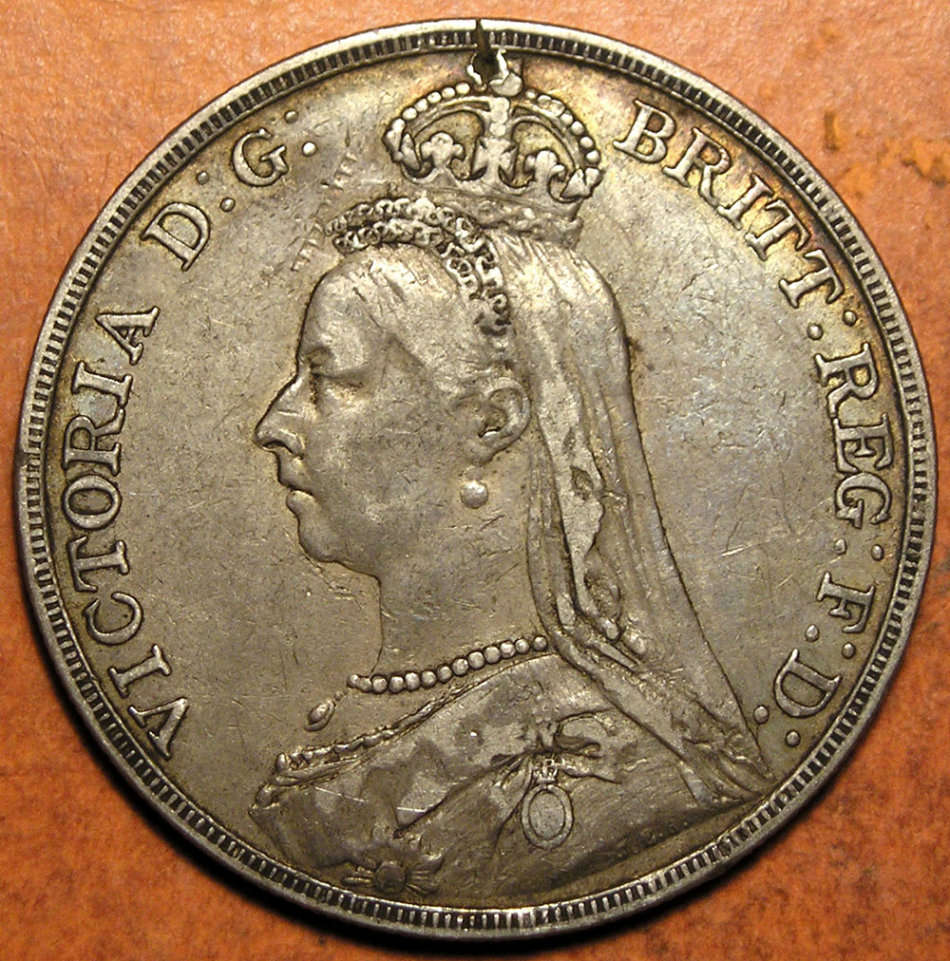 Great Britain: 1889 Queen Victoria Jubilee-Head Silver Crown