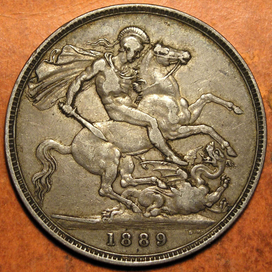 Great Britain: 1889 Queen Victoria Jubilee-Head Silver Crown