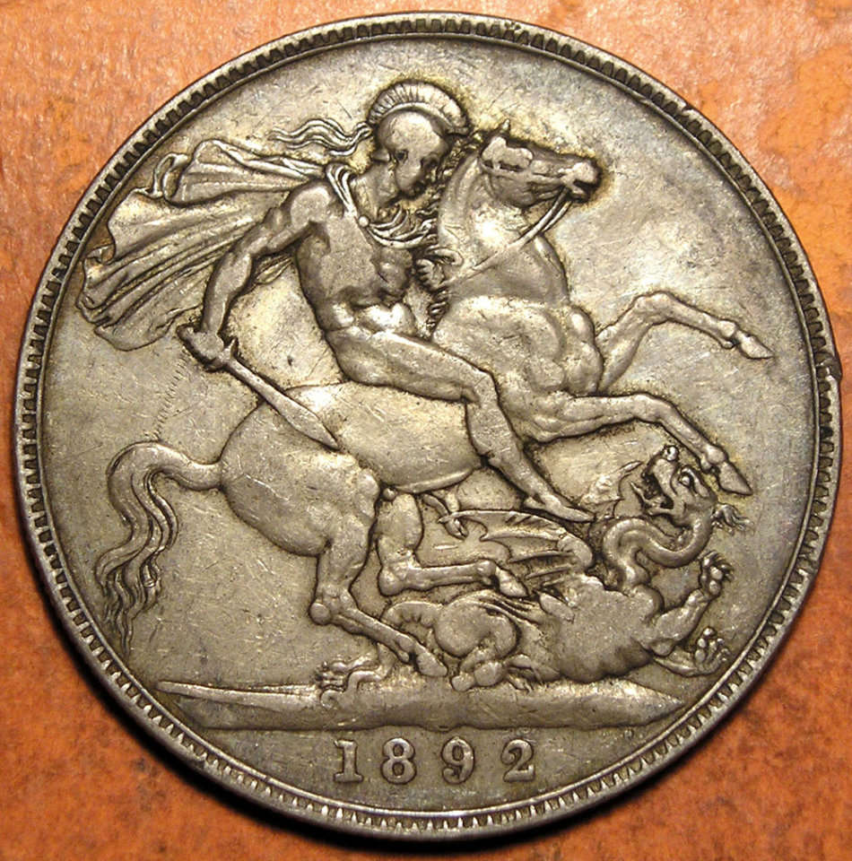 Great Britain: 1892 Queen Victoria Jubilee-Head Silver Crown