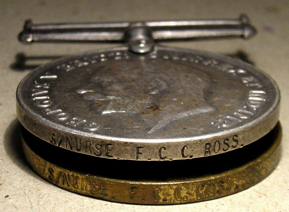WW1 War War Victory Medal Pair to South African  Staff Nurse FCC Ross