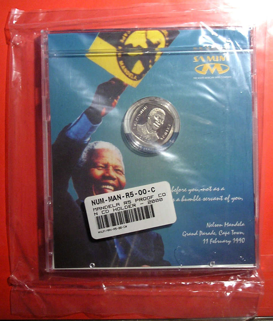 2000 Nelson Mandela 5 Rand in Original CD-Holder from the SA Mint