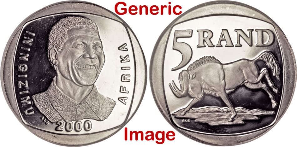 2000 Nelson Mandela 5 Rand in Original CD-Holder from the SA Mint