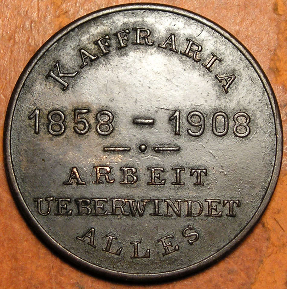 Kaffraria: 1908 50th Anniversary of the Arrival of German Settlers in South Africa Medal