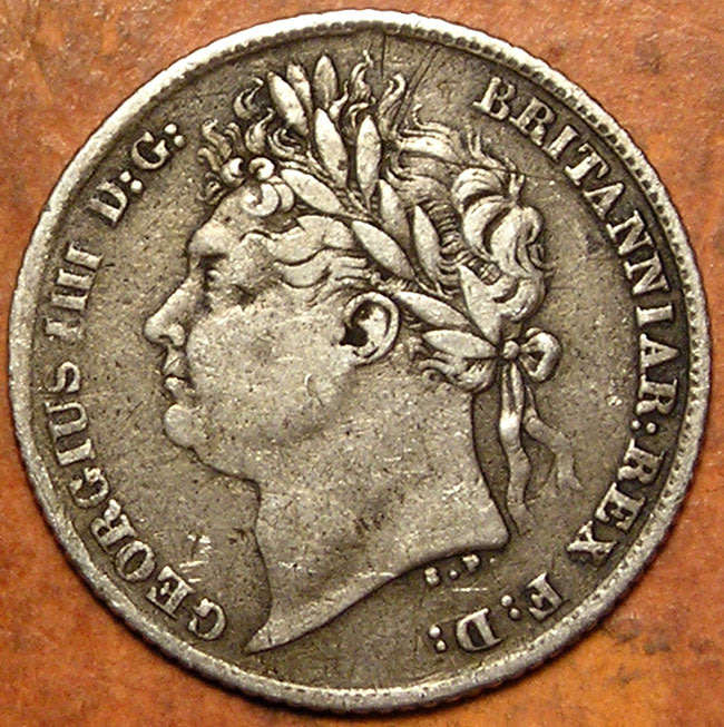 Great Britain: 1824 King George IIII Silver Sixpence