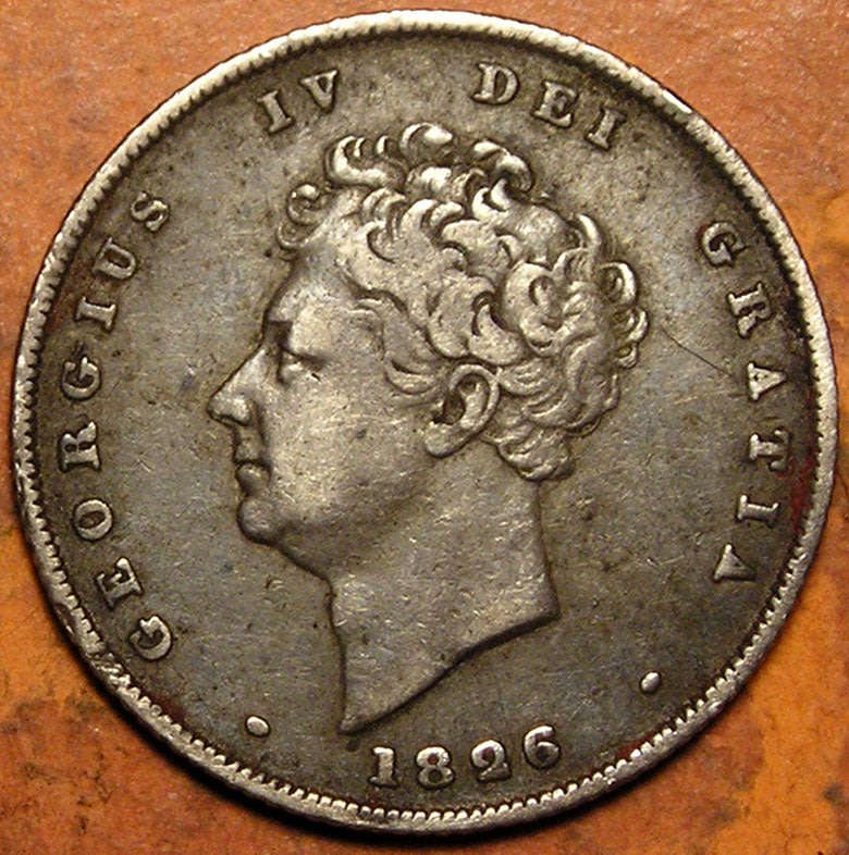 Great Britain: 1826 King George IV Silver Shilling