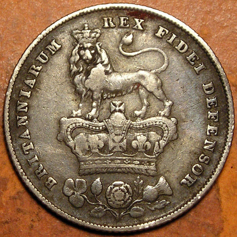 Great Britain: 1826 King George IV Silver Shilling
