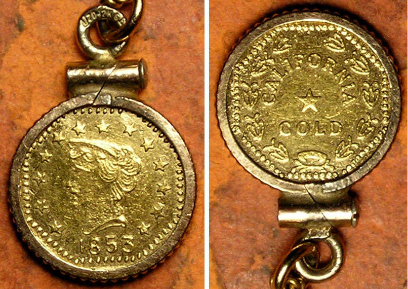 United States: 1853 California Gold Coin Pendant Jewellry