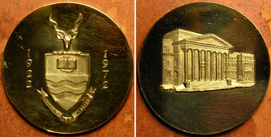 Golden Jubilee (1922-1972) of Witwatersrand University Gold, Silver & Bronze Medal Set * RARE *