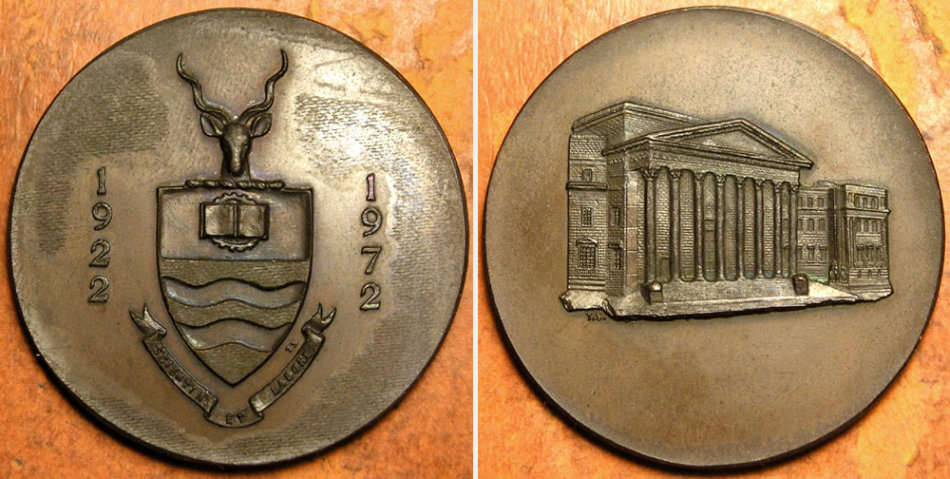 Golden Jubilee (1922-1972) of Witwatersrand University Gold, Silver & Bronze Medal Set * RARE *