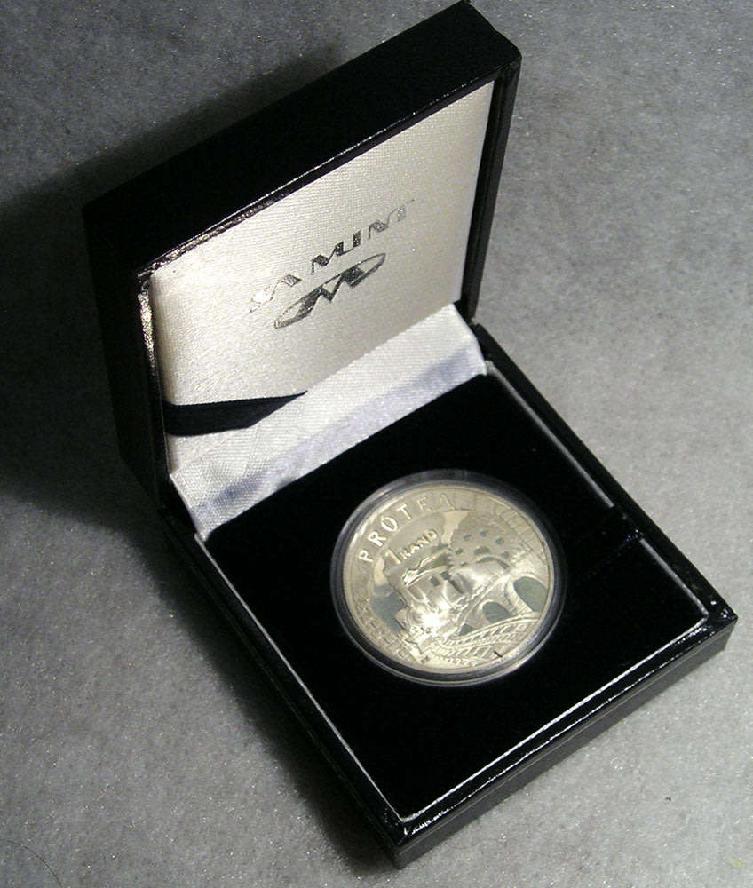 1995 Silver Proof Protea Rand Railway in Case with Certificate