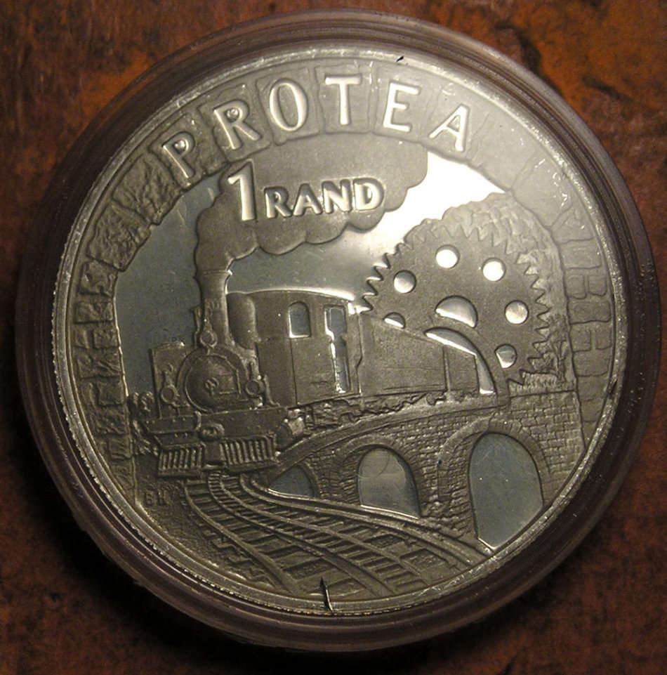 1995 Silver Proof Protea Rand Railway in Case with Certificate