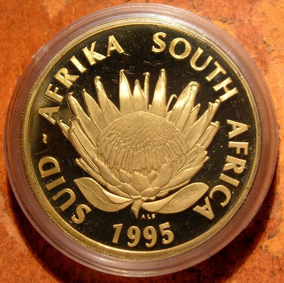 1995 1 oz Gold Proof Protea Railway in Case with Certificate