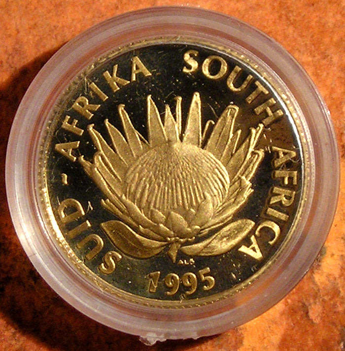 1995 1/10 oz Gold Proof Protea Railway in Case with Certificate