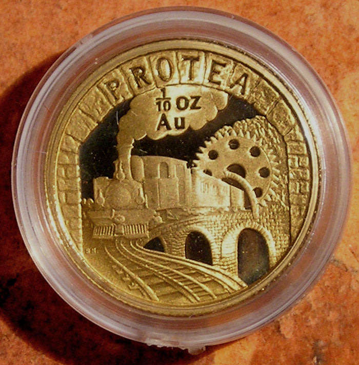 1995 1/10 oz Gold Proof Protea Railway in Case with Certificate
