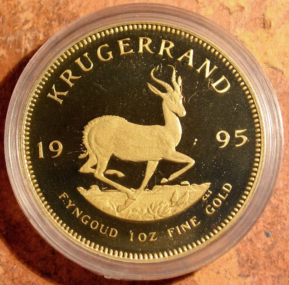 1995 Full 1 oz Gold Proof Krugerrand in Case with Certificate