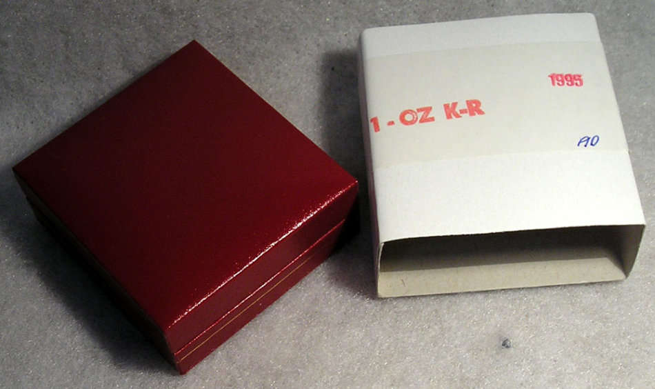 1995 Full 1 oz Gold Proof Krugerrand in Case with Certificate