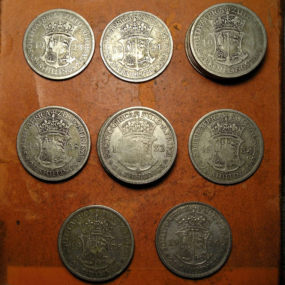 Seventeen (x17) King George V Silver 2 1/2 Shillings