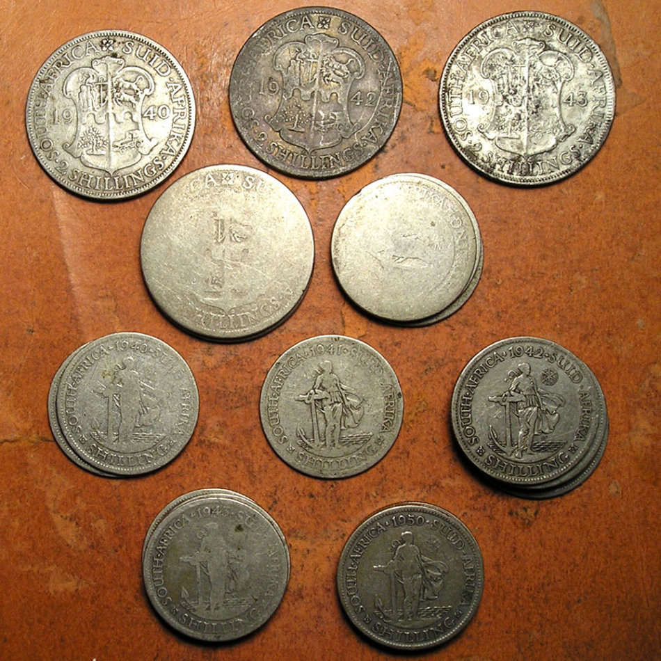 King George VI Five (x5) Silver (80%) 2 Shillings + Seventeen (x17) Silver (80%) Shillings