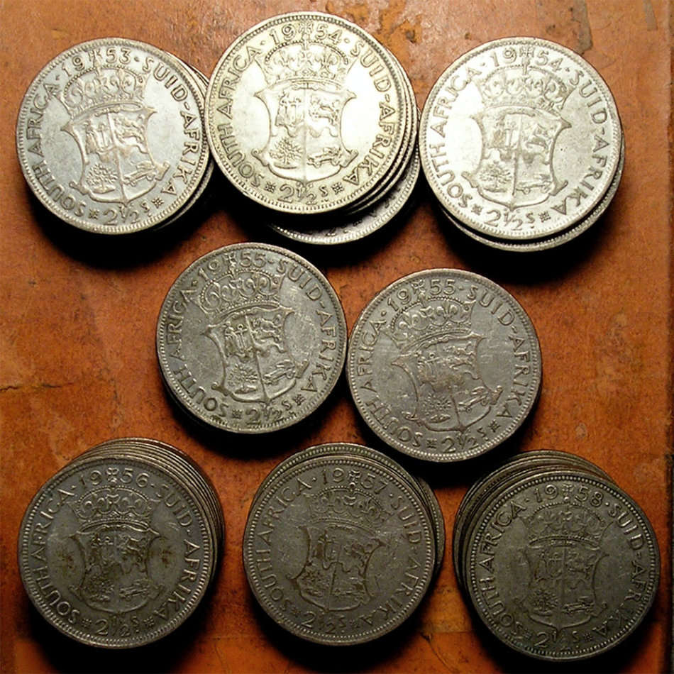 Sixty Three (x63) Queen Elizabeth II Silver (50%) 2 1/2 Shillings