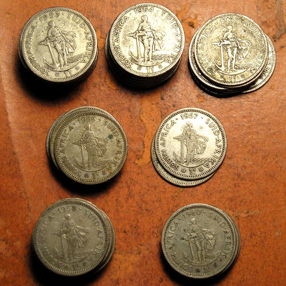 Fifty Six (x56) Queen Elizabeth II Silver (50%) Shillings