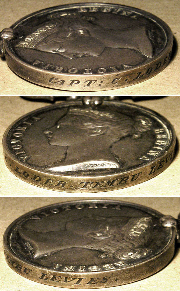 South Africa Medal 1877-8 CAPTAIN C. Loder Tembu Levies