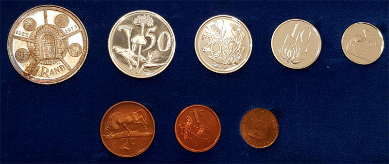1974 Short Proof Set in SAM Case with SA Mint 50th Anniversary Silver Rand