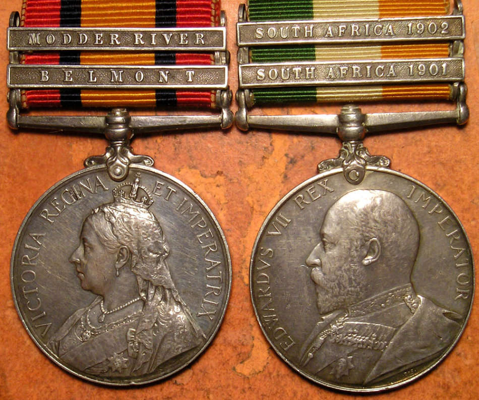 Group of 6 Medals: Queen's & Khedives Sudan; Boer War QSA & KSA; WWI War & Victory