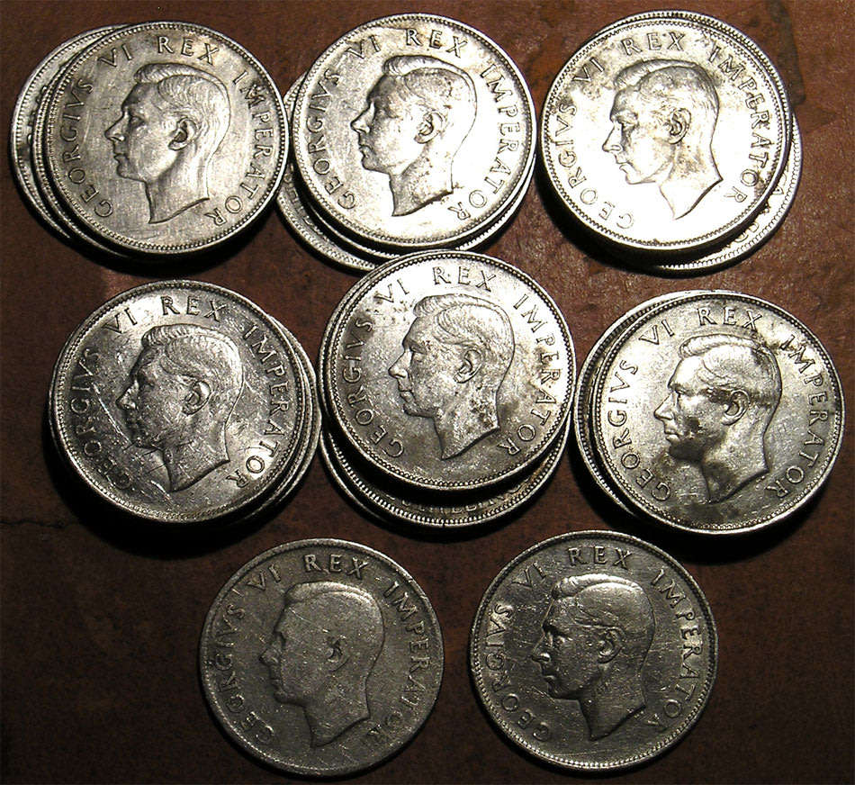24 x King George VI 80% Silver 2 1/2 Shillings * 339 gm ** One Bid for All *