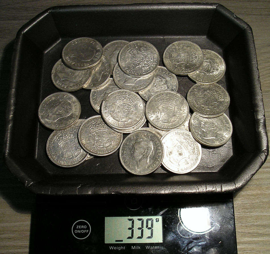 24 x King George VI 80% Silver 2 1/2 Shillings * 339 gm ** One Bid for All *