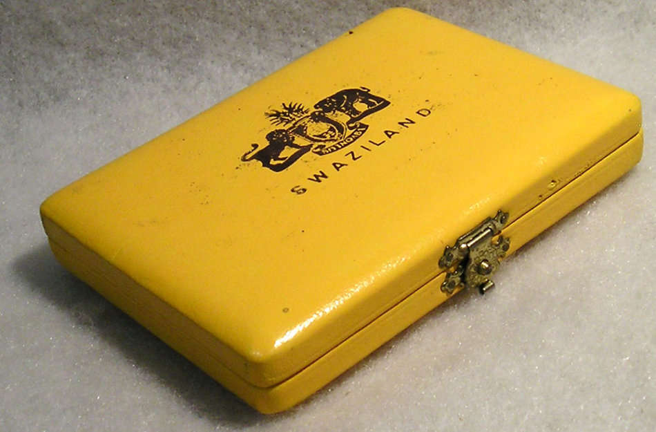 Swaziland: 1975 King Sobhuza II 75th Birthday Cased Proof Gold Twin Set * 0.37 Troy Oz *