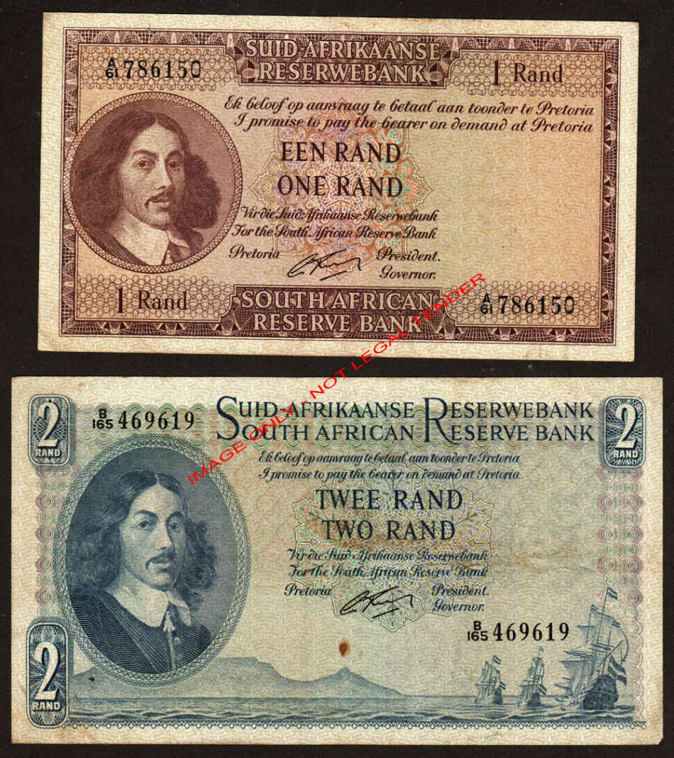 RSA: One Rand and Two Rand Banknotes G Rissik