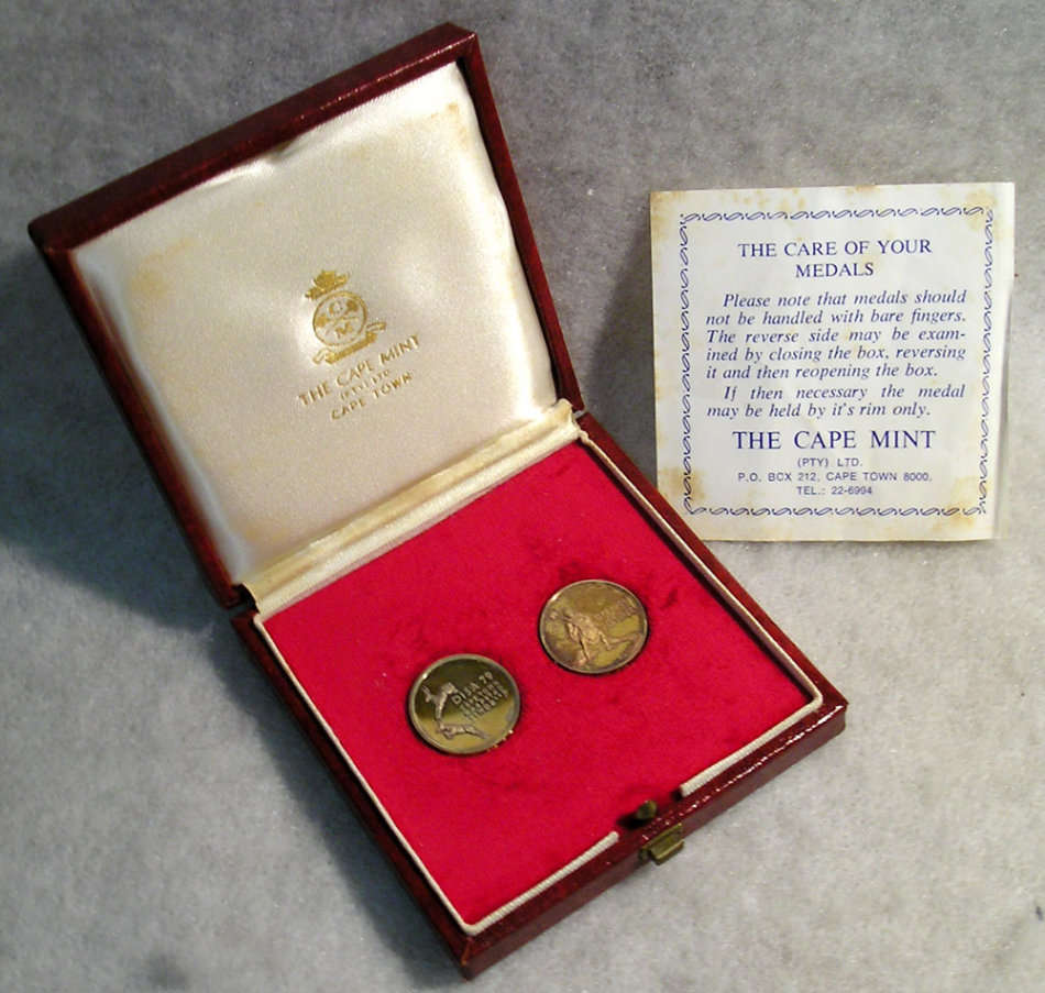 1979 National Philatelic Exhibition "DISA 79" Cased Pair of Silver Medals