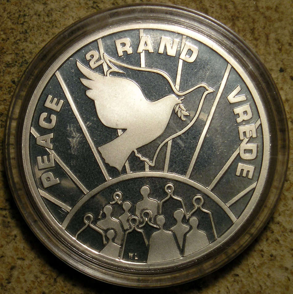1993 Silver Proof 2 Rand in Case: PEACE - VREDE