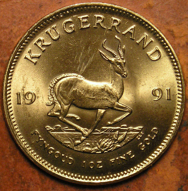 Full 1 oz Gold Krugerrand 1991