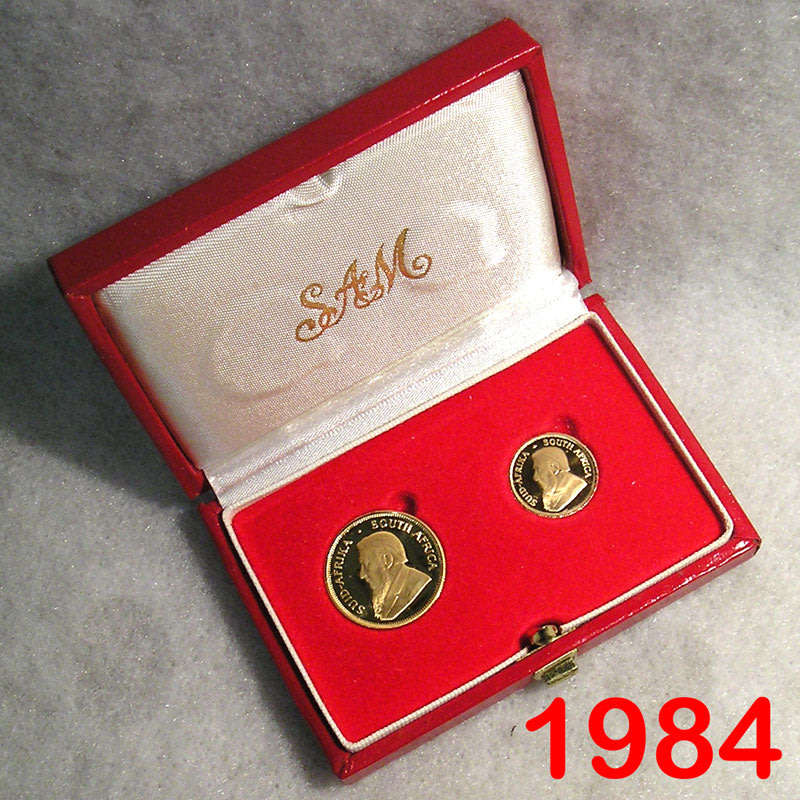 1/4 oz and 1/10 oz Proof Gold Krugerrand Twin Set 1984
