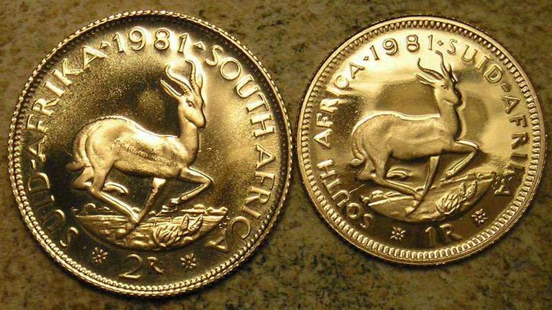 1981 Proof Twin Set with Gold 2 Rand and 1 Rand