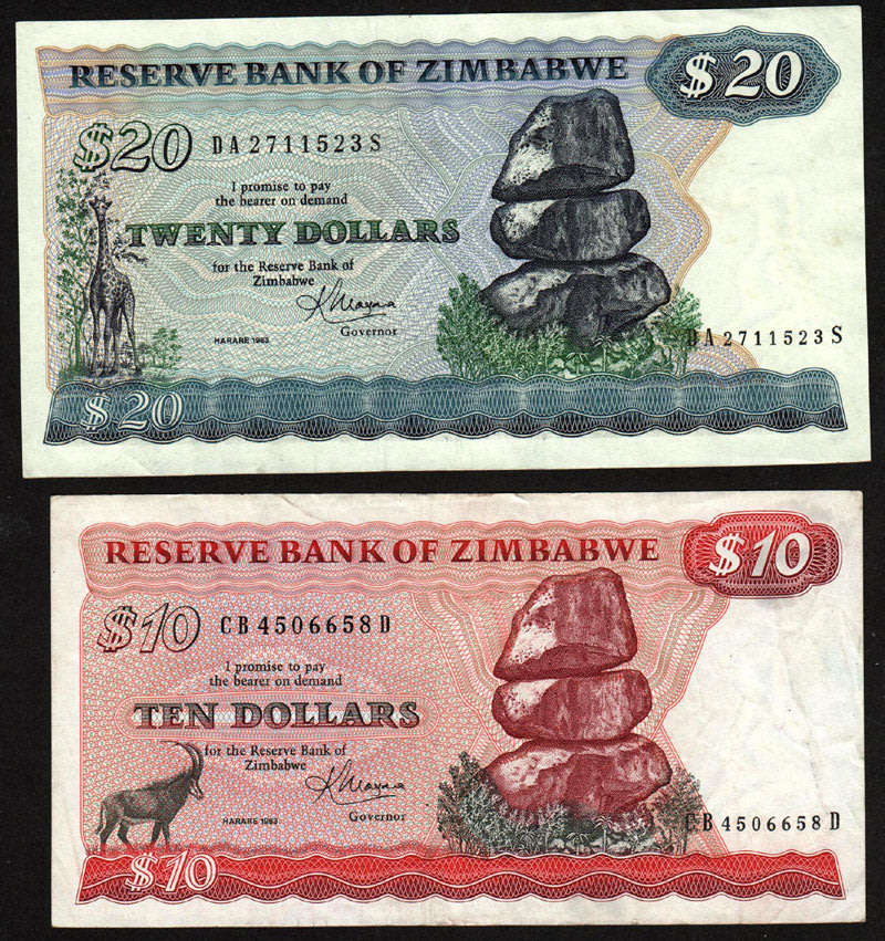 World Banknote: Cambodia, United Arab Emirates, Cambodia, Mauritius, Zimbabwe