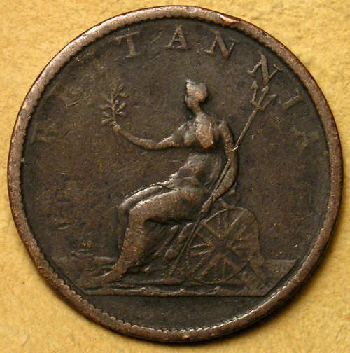 Great Britain: 1807 King George III Copper HalfPenny