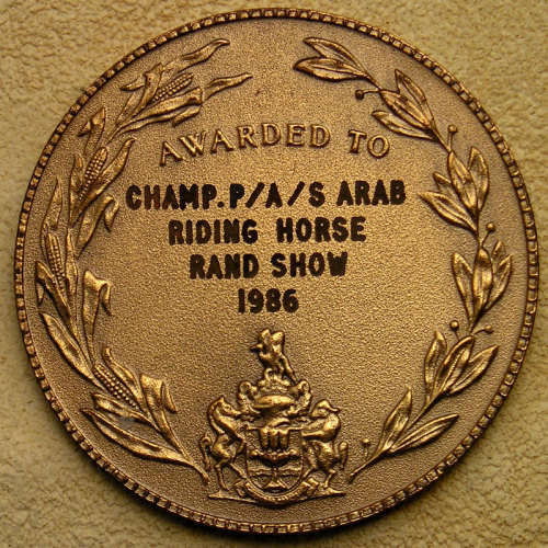 1986 Witwatersrand Agricultural Society Award Medal for Rand Show