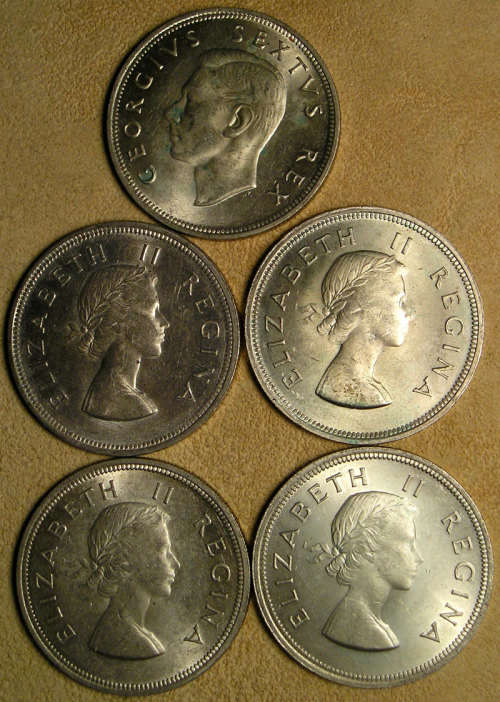 Union 1951, 1953, 1954, 1957, 1958 Silver 2½ Shillings