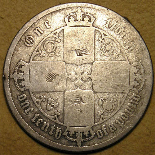 Great Britain: 1856 Queen Victoria Silver Gothic Florin