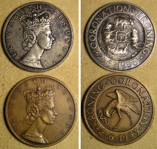 1953 Coronation of Queen Elizabeth II Silver & Bronze Medals