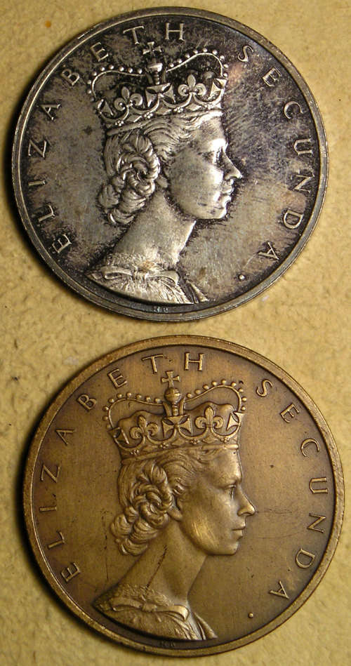 1953 Coronation of Queen Elizabeth II Silver & Bronze Medals