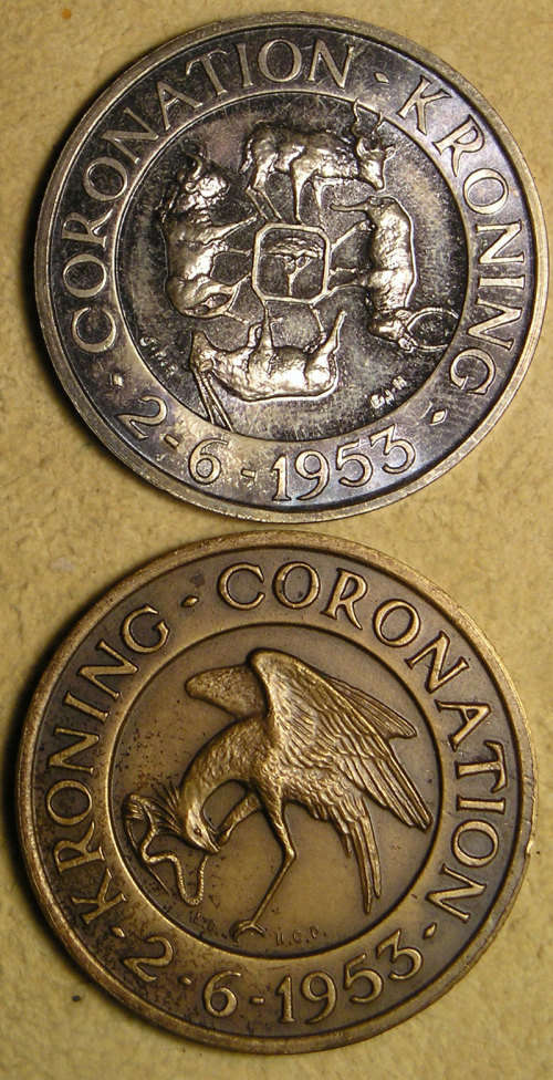 1953 Coronation of Queen Elizabeth II Silver & Bronze Medals