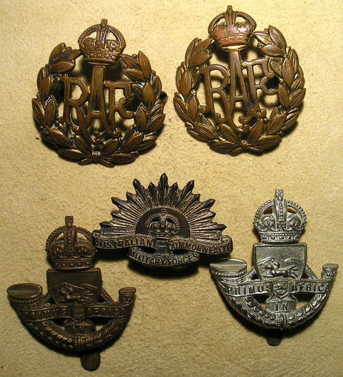 Collection of Military Cap Badges from WW2